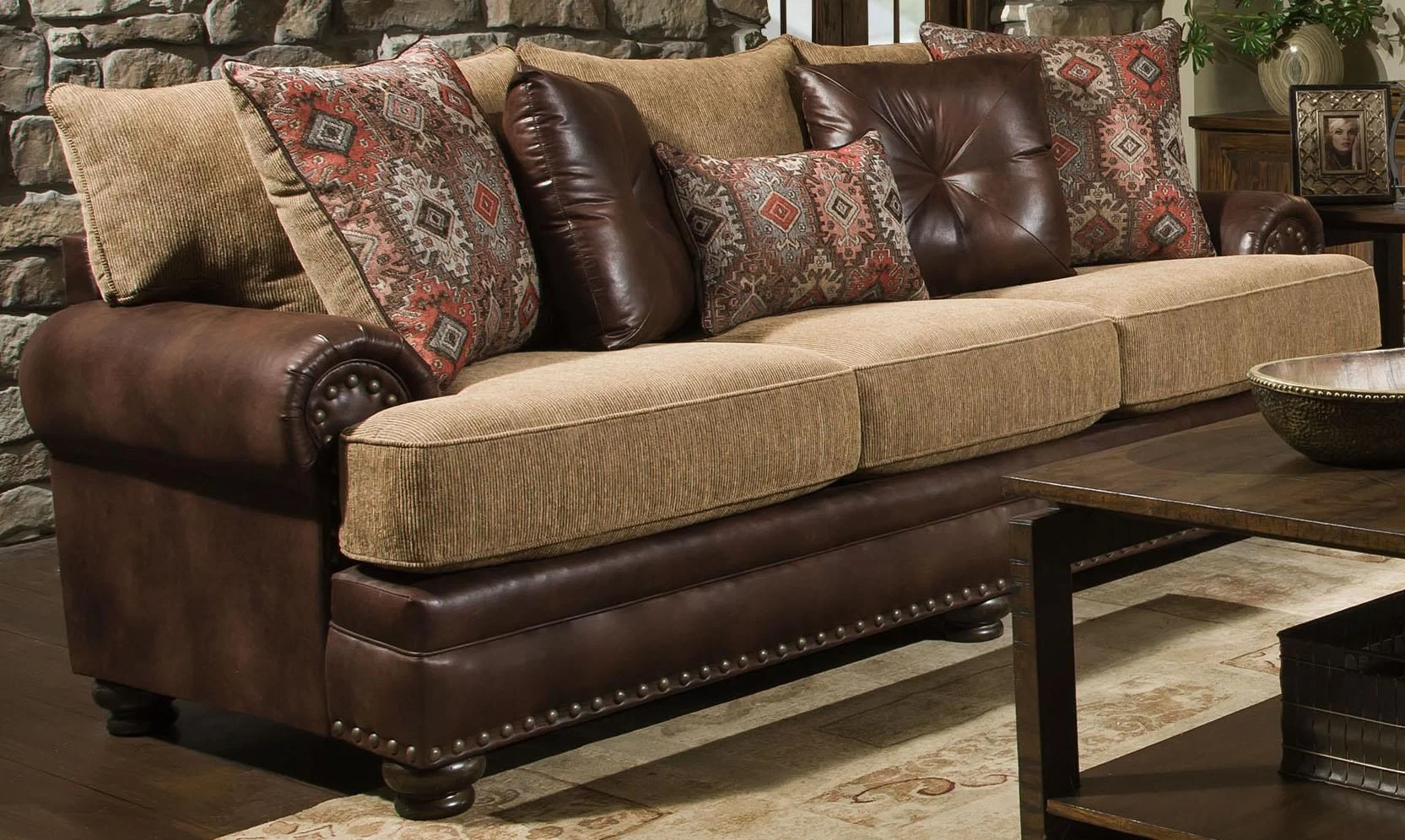 Albany Sublime Treasure 100238174 Yellowstone Chocolate Sofa Schewels